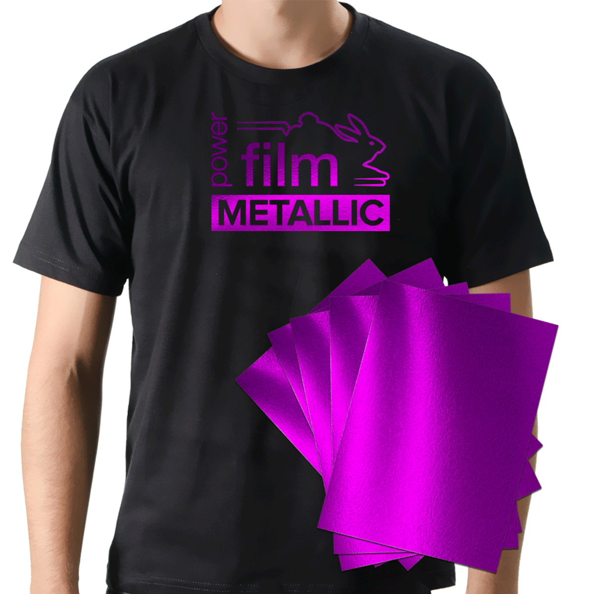 Filme de Recorte Termocolante - Power Film Metallic Rosa A4 - 10 Folhas