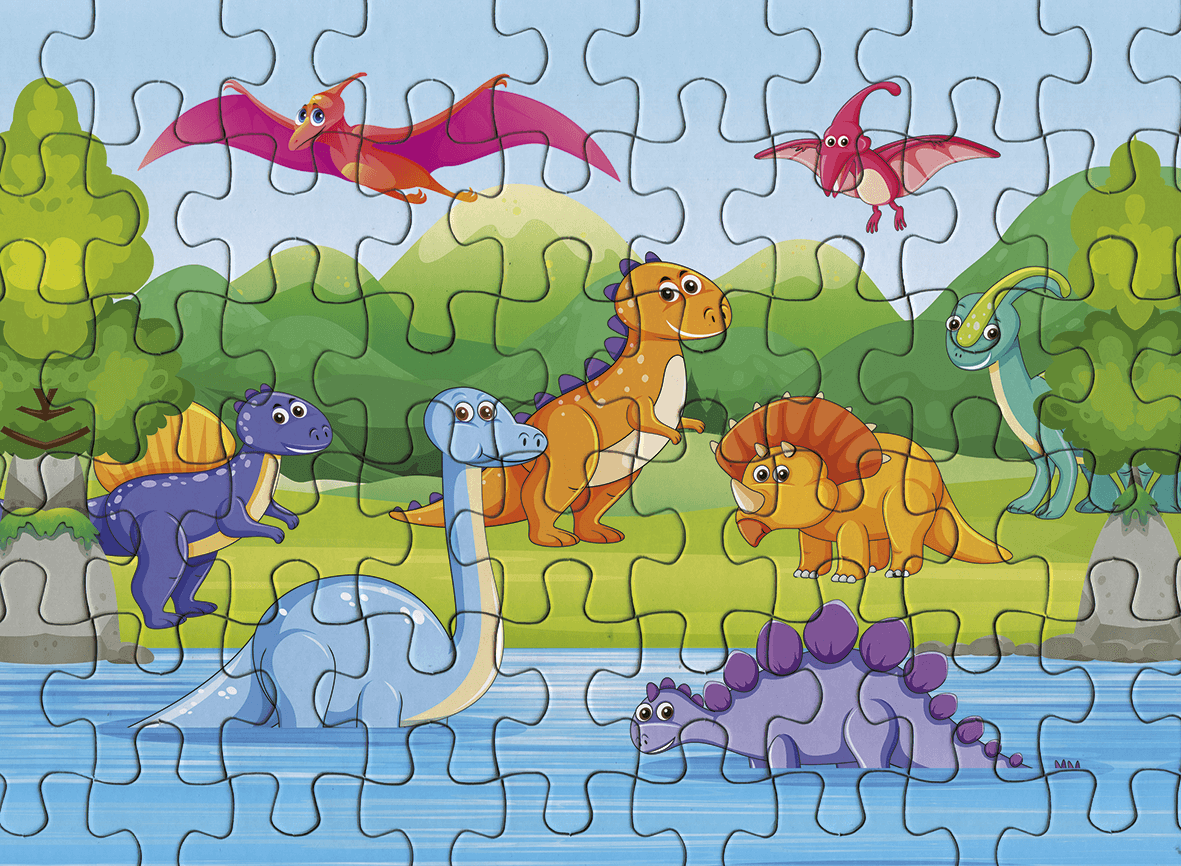 Kit 10 Quebra Cabeça Infantil - Era dos Dinossauros - 60 Peças Cada -  Akikola