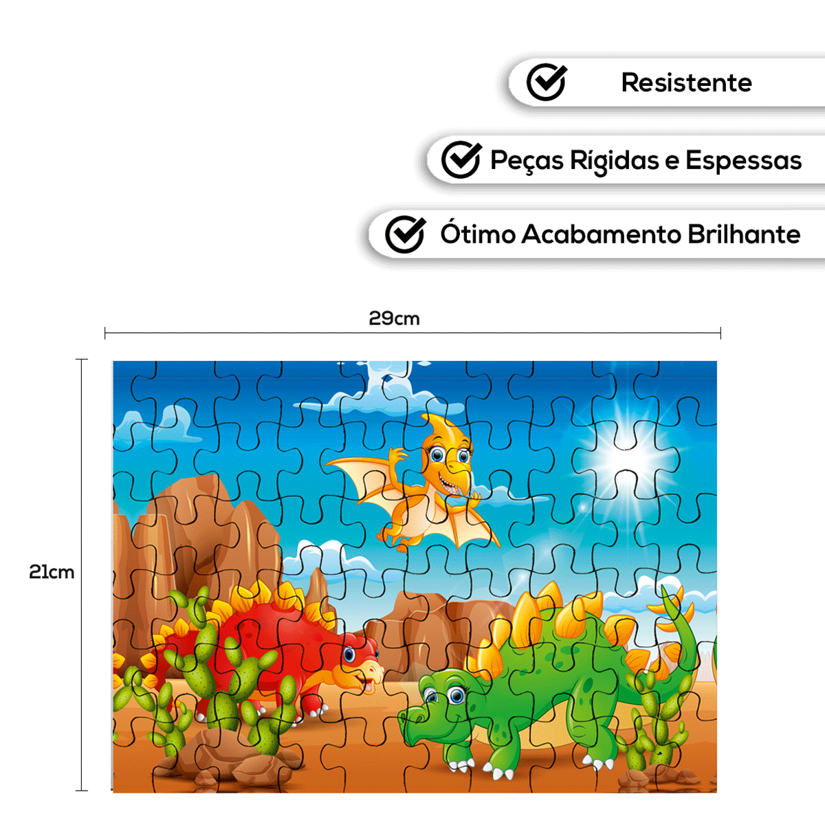 Quebra Cabeça Dinossauro Maser Toys 60 Peças Na Caixa - Pronta