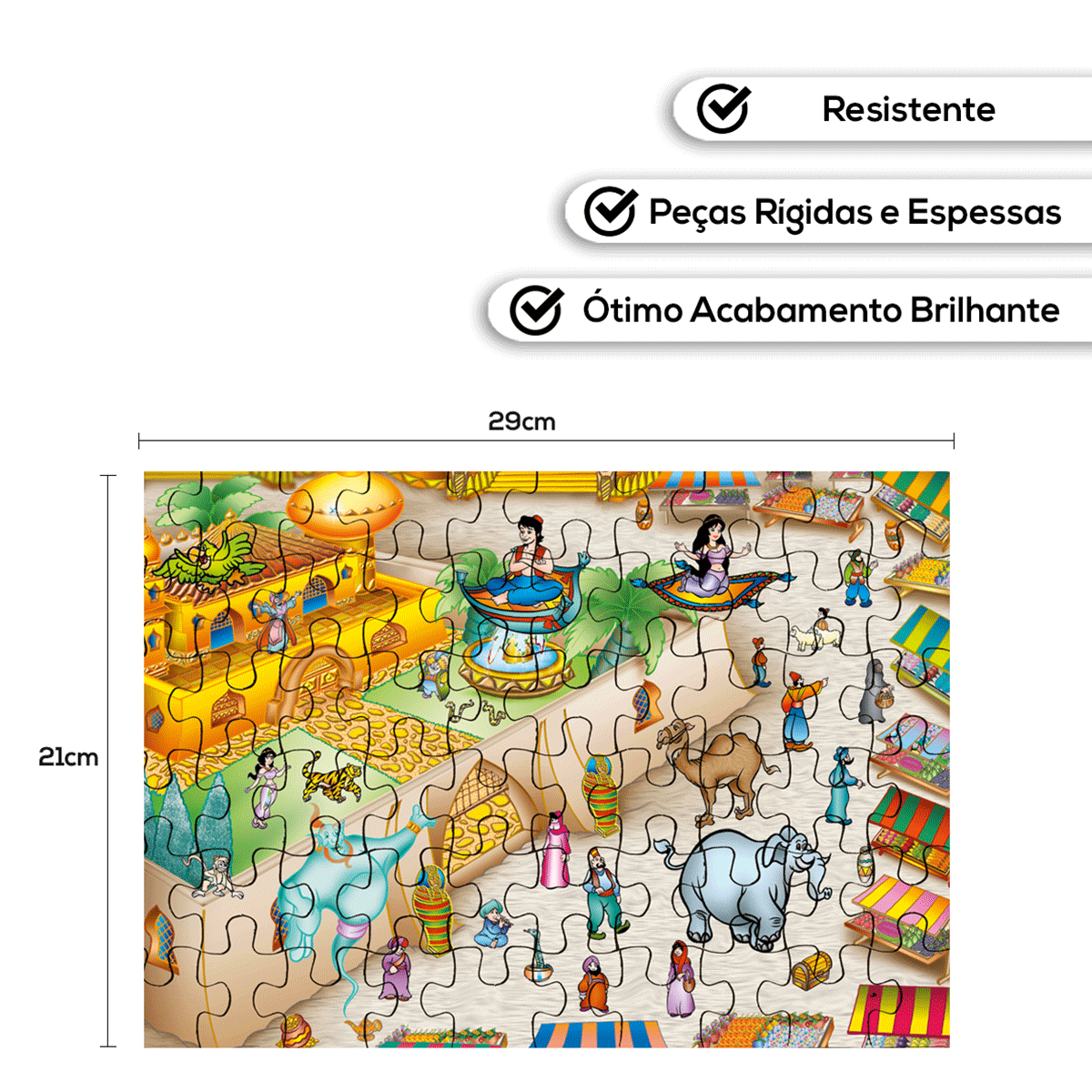 Kit 10 Quebra Cabeça Infantil - Histórias Clássicas - 60 Peças