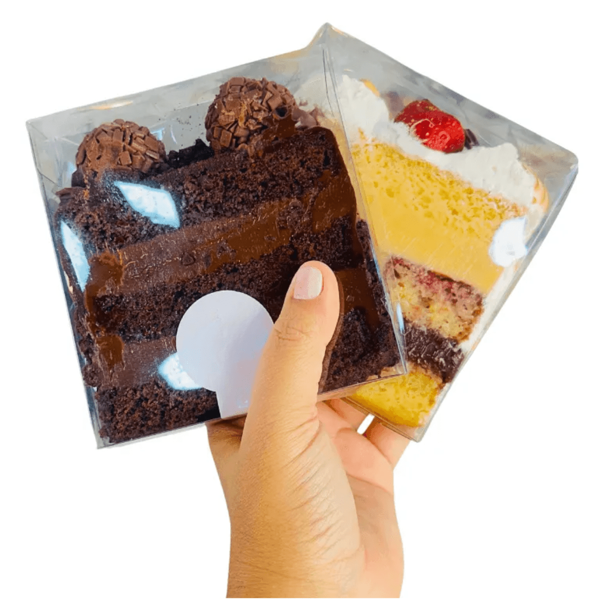 Embalagem para Slice Cake - REF07 CAIXA TRANSPARENTE - Kit 50 ou 100 un 