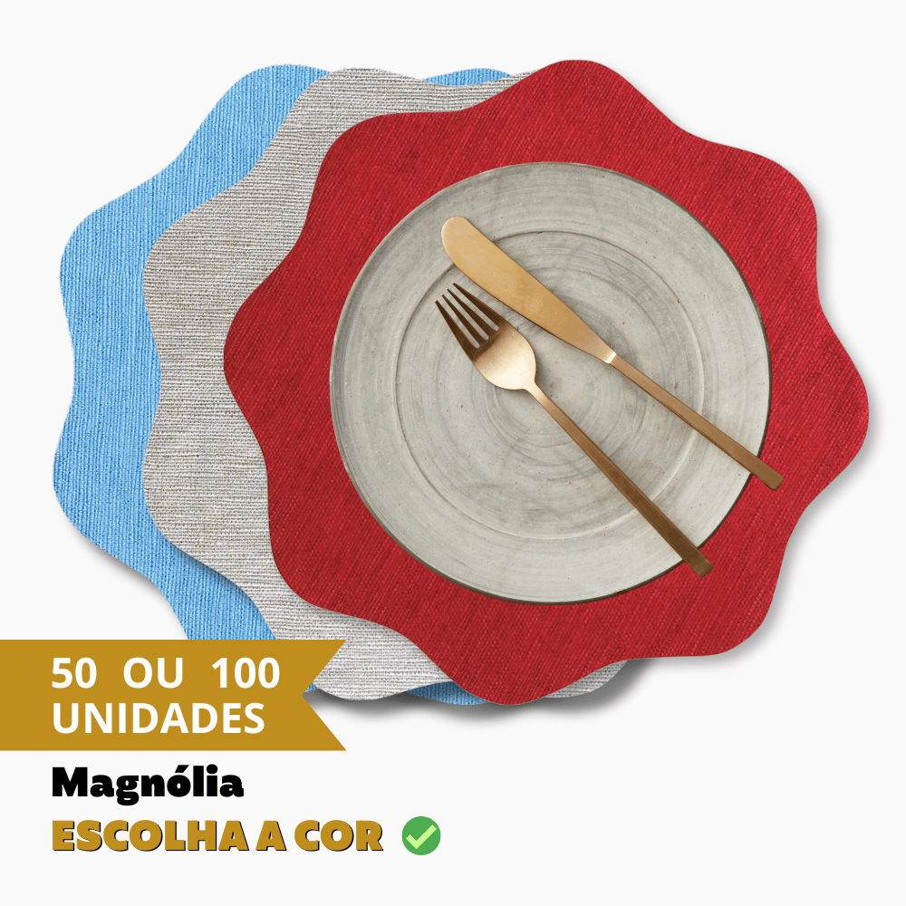 Jogo Americano Magnólia + Porta Copos BRINDE - Escolha a cor - Kit 50 ou 100un 