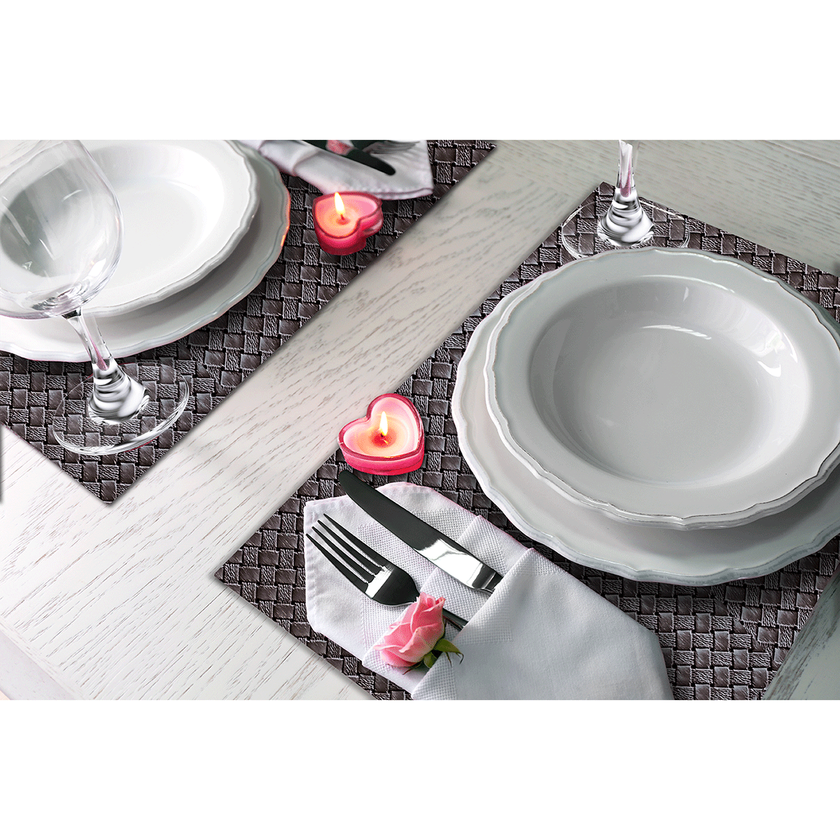 Jogo americano de couro com padrão de papagaio para mesa de jantar,  conjunto de 2, tapete de café antiderrapante para comer, lavável à prova  d'água, jogos americanos modernos para mesa de jantar