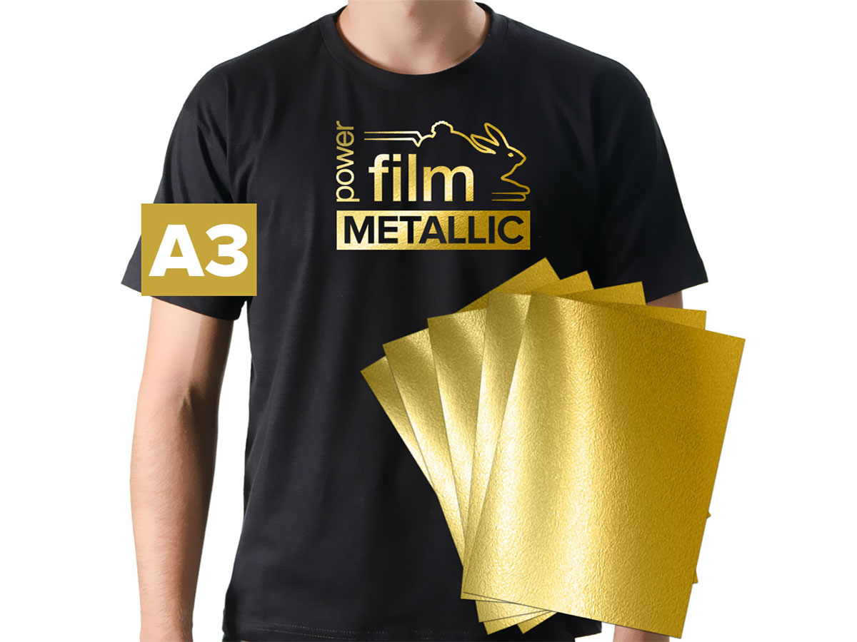 Filme de Recorte Termocolante - Ouro - Power Film Metallic - 5 Folhas A3