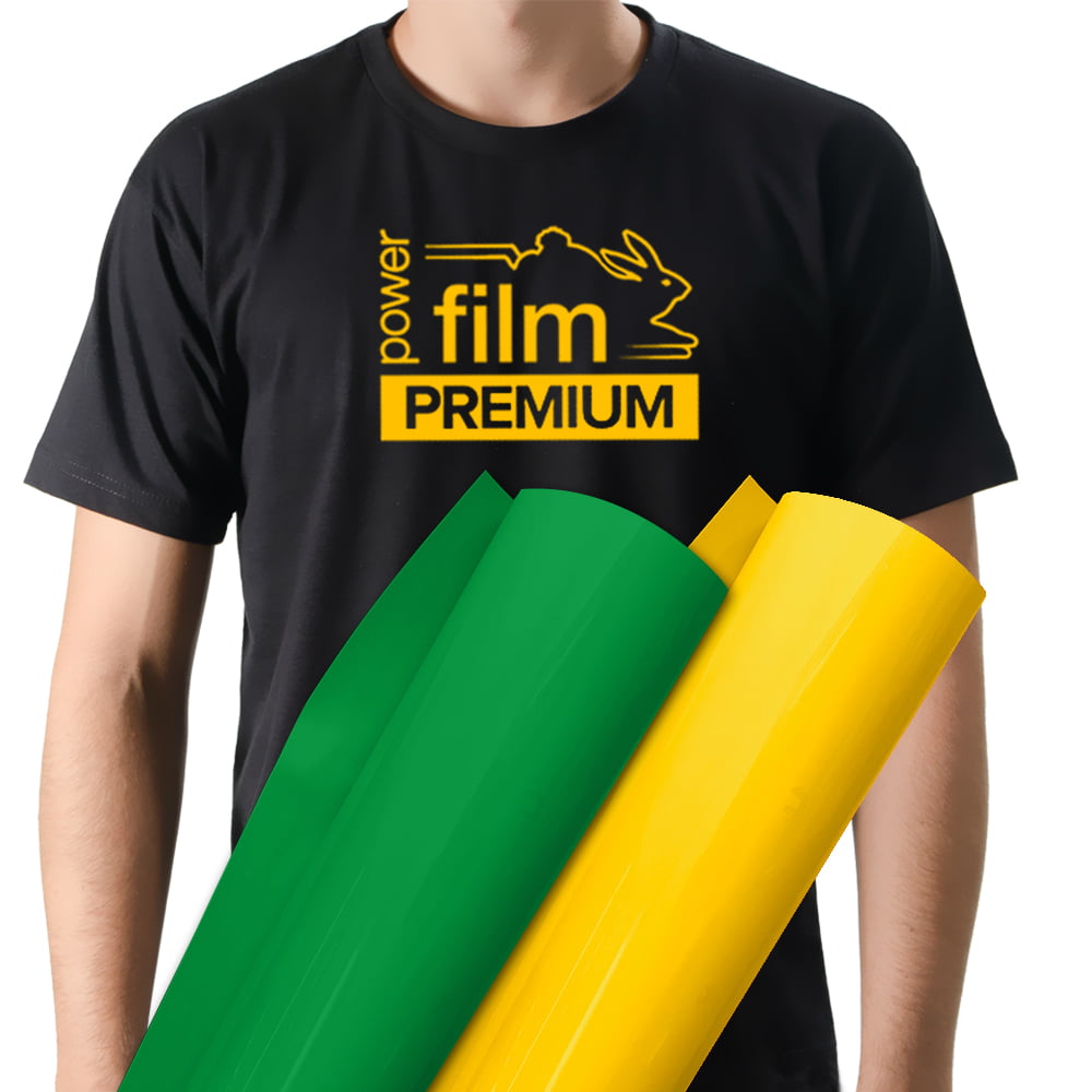 Filme de Recorte Termocolante Power FIlm - Kit Cores da Seleção Brasileira - 2 Bobinas 3m - Verde e Amarelo