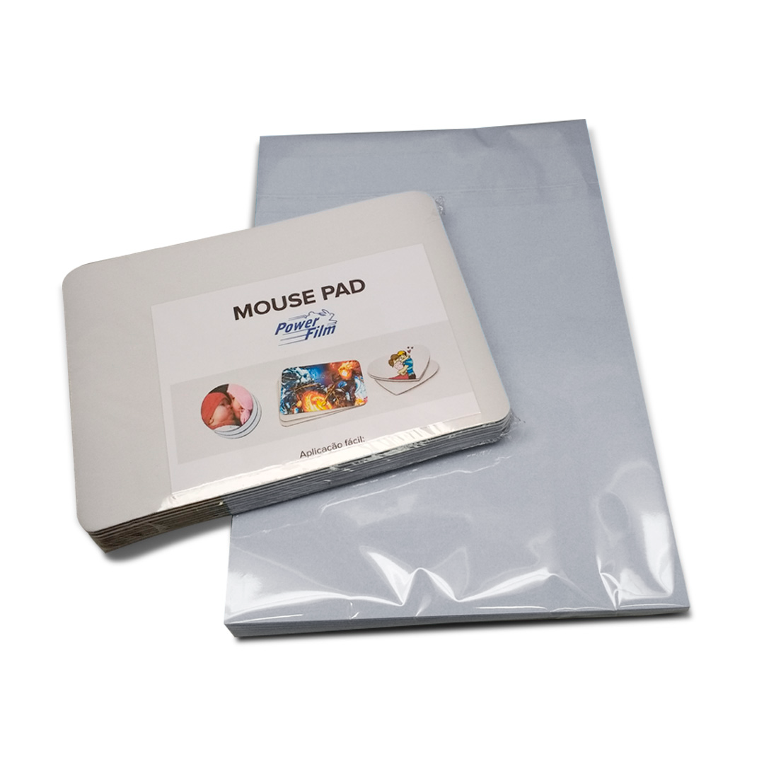 Combo - Mouse Pad em Branco para Sublimação 21x15cm 10un + 10 Folhas de Papel Transfer A4