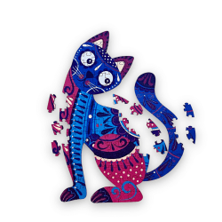 Quadro Decorativo - Gato Mágico 3D de Madeira - Para Decoração de Ambientes