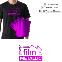 Filme de Recorte Termocolante - Power Film Metallic Kit 10 Ouro 10 Prata e 10 Rosa A4 - 30 Folhas