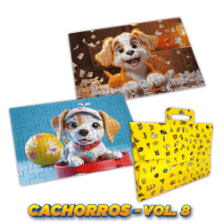 Quebra Cabeça Kit Com 2 Modelos Cachorros - Vol 8