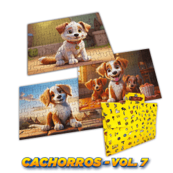 Quebra Cabeça Kit Com 3 Modelos Cachorros - Vol 7