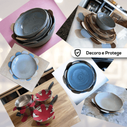 Kit Protetores Para Empilhar Guardar e Organizar Pratos e Panelas de Cerâmica e Porcelana - Bella Cucina 