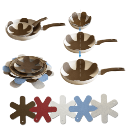 Kit Protetores Para Empilhar Guardar e Organizar Pratos e Panelas de Cerâmica e Porcelana - Bella Cucina 