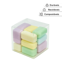 Embalagem/Caixa Transparente - REF14 8x8x8cm - Acompanha Reforço de Fundo 100 un - LOJA DE FÁBRICA