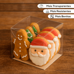Embalagem/Caixa Transparente - REF14 8x8x8cm - Acompanha Reforço de Fundo 100 un - LOJA DE FÁBRICA