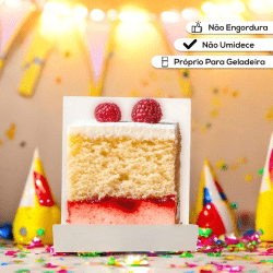 Embalagem para Slice Cake - REF10 Fatia de bolo - Acompanha Celofane - Kit 50 ou 100 un