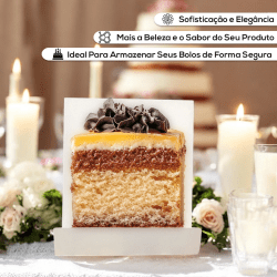 Embalagem para Slice Cake - REF10 Fatia de bolo - Acompanha Celofane - Kit 50 ou 100 un