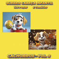 Quebra Cabeça Kit Com 2 Modelos Cachorros - Vol 8