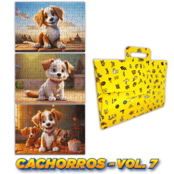 Quebra Cabeça Kit Com 3 Modelos Cachorros - Vol 7