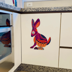 Quadro Decorativo - Coelho Mágico 3D de Madeira - Para Decoração de Ambientes