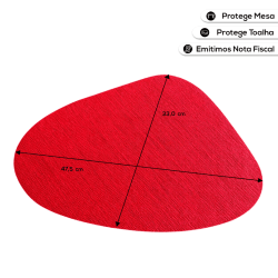 Jogo Americano Gota Sisal Vermelho 6un + 6 Porta Copos 