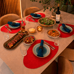 Jogo Americano Gota Sisal Vermelho 100un Restaurantes 