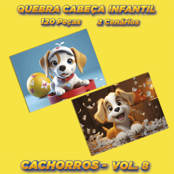 Quebra Cabeça Kit Com 2 Modelos Cachorros - Vol 8