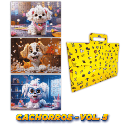 Quebra Cabeça Kit Com 3 Modelos Cachorros - Vol 5