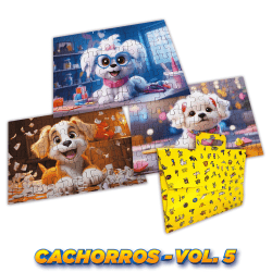 Quebra Cabeça Kit Com 3 Modelos Cachorros - Vol 5