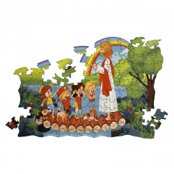 Quebra Cabeça Bíblico 3D de Madeira - Jesus e as Crianças