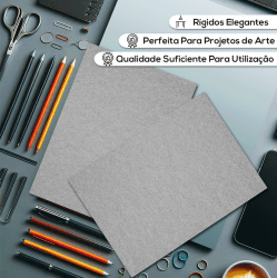 50 Papel Holler A5 Capa Dura 1.9mm Cinza Para Agenda e Encadernação