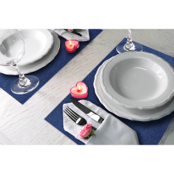 Jogo Americano Corino Sisal Jeans - 6un + 6 Porta Copos