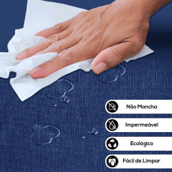 Jogo Americano Redondo Sisal Jeans 12un + 12 Porta Copos 