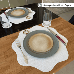 Jogo Americano Magnólia Sisal Branco 50un + 50 porta copos 