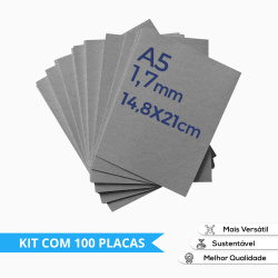 Papel Paraná /Papelão Holler Cinza A5 1.7mm - Cartonagem e Encadernação