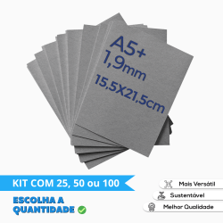 Papel Paraná /Papelão Holler Cinza A5+ 1.9mm - Cartonagem e Encadernação