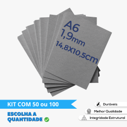 Papel Paraná /Papelão Holler Cinza A6 1.9mm - Cartonagem e Encadernação