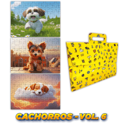 Quebra Cabeça Kit Com 3 Modelos Cachorros - Vol 6