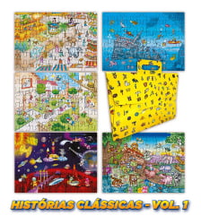 Kit 5 Quebra Cabeça Infantil - Histórias Clássicas Vol 1 - 60 Peças Cada