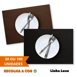 Jogo Americano LUXO Fácil de Limpar - Marrom ou Preto - Kit 50 ou 100un Jogo Americano LUXO Fácil de Limpar - Marrom ou Preto - Kit 50 ou 100un