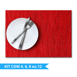 Jogo Americano Retangular Impermeável - Sisal Vermelho Jogo Americano Retangular Impermeável - Sisal Vermelho