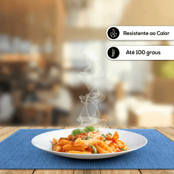 Kit Com 100 Jogos Americanos Para Casa/Restaurantes - Lavável - Sisal Azul Claro