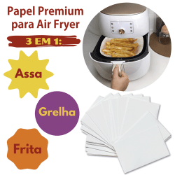Papel Premium Para Air Fryer - Assa Limpo - 20 Folhas 25 x 25 cm