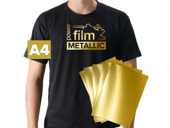 Power Film Metallic - OURO - Filme de Recorte Termocolante - A4 - pacote com 10 folhas