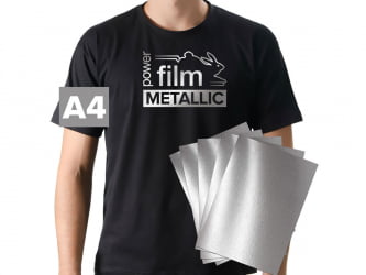 Power Film Metallic - PRATA -  Filme de Recorte Termocolante - A4 - pacote com 10 folhas