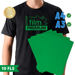 Filme de Recorte Termocolante KIT 10 FOLHAS EDIÇÃO ESPECIAL Power Film Premium - Folha A4 ou A3 - Verde Bandeira