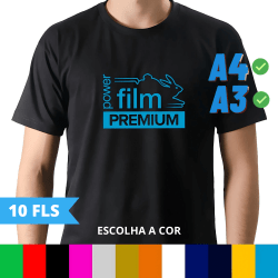 Filme de Recorte Termocolante KIT 10 FOLHAS Escolha a cor Power Film Premium - Folha A4 ou A3