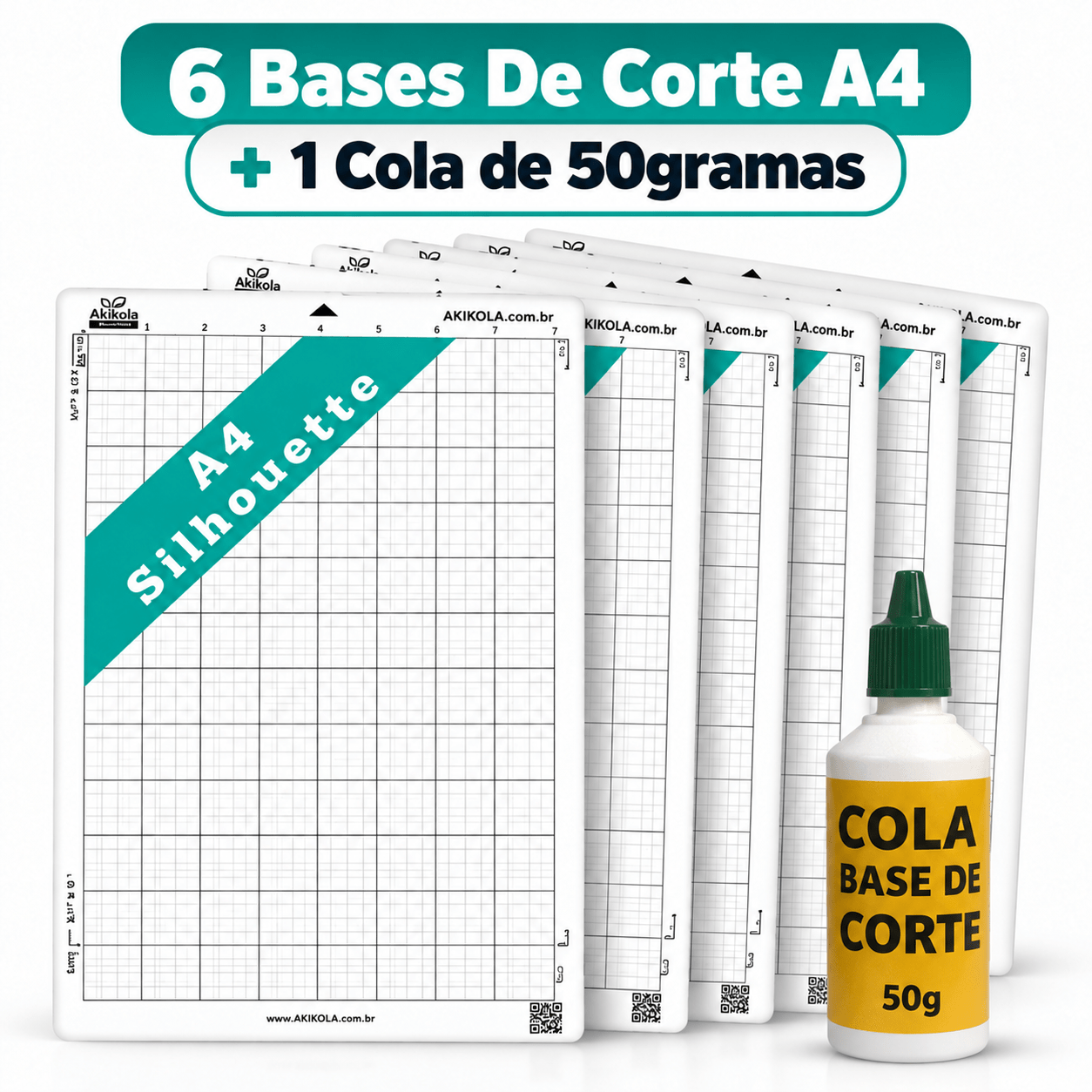 6 Bases De Corte A4 + 1 Cola de 50gramas  